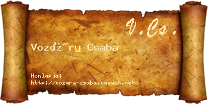 Vozáry Csaba névjegykártya